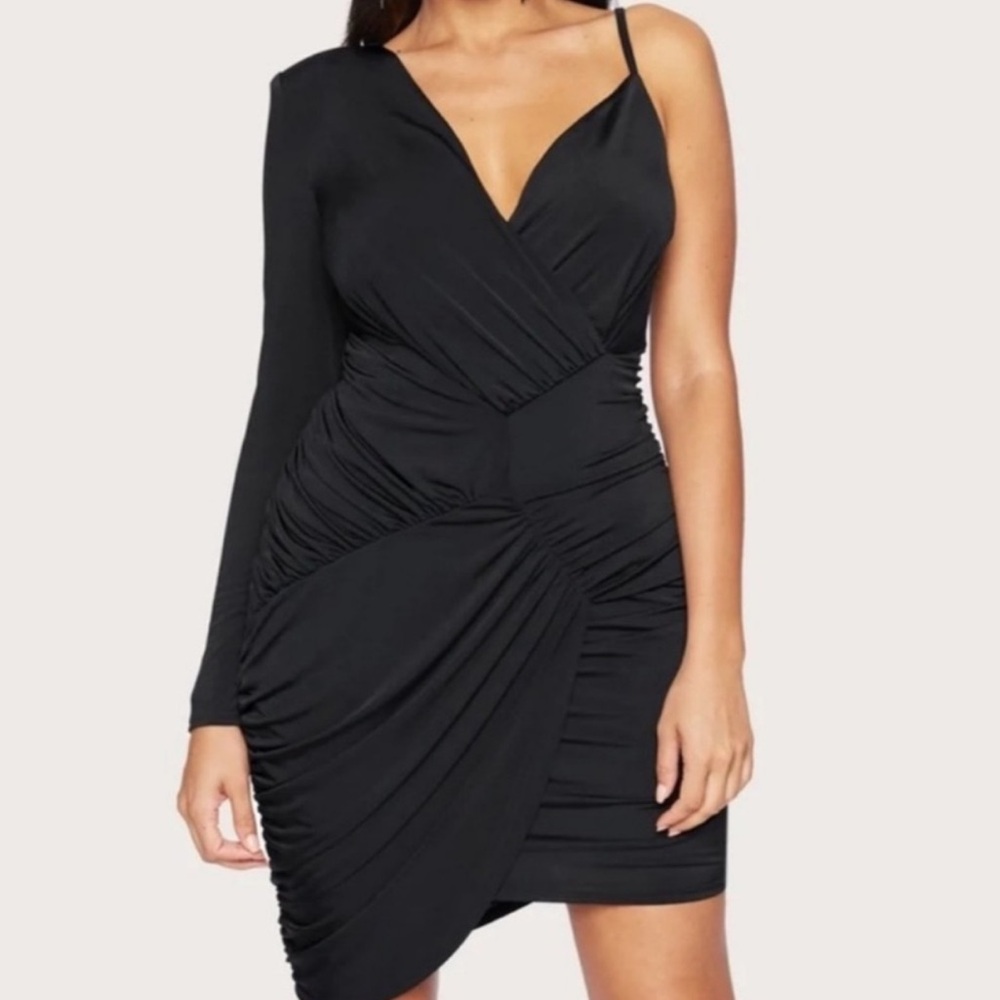 bebe | Shirred Bodycon Dress | Black